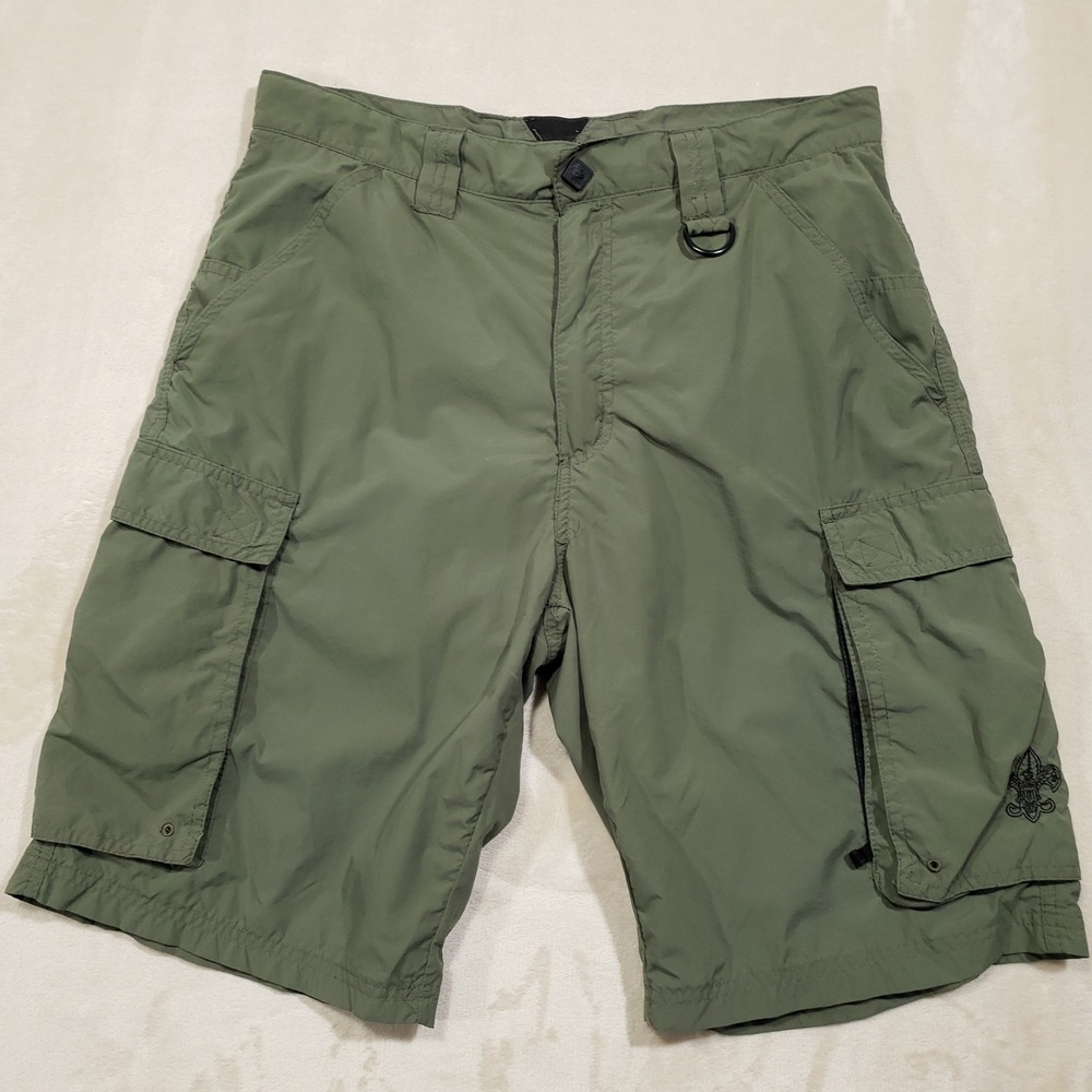 Boy Scouts of America Centennial Uniform Shorts Mens Small Green Cargo Supplex